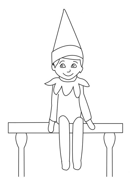 Free Printable Elf on The Shelf Coloring Pages | Elf drawings, Elf on the shelf, Elf fun