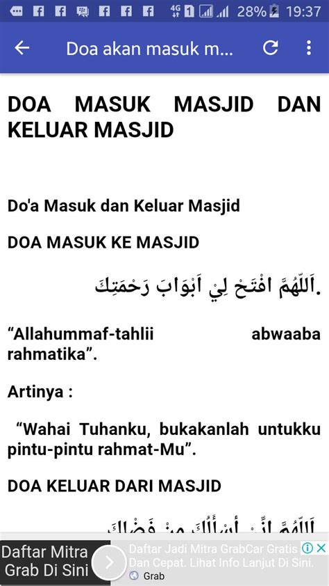 Doa Masuk Masjid Beserta Artinya