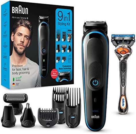 Braun 9-in-1 Beard Trimmer, With Hair & Nose Trimmer & Gillette Razor, For Beard, Hair & Body ...