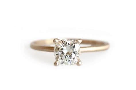 This Moissanite Cushion Cut Engagement Ring Is Beautiful