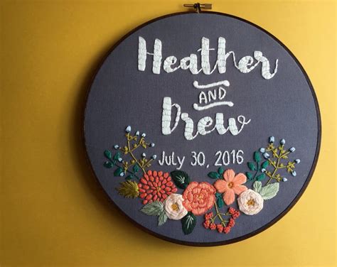 Anniversary Embroidery Hoop ($80) Embroidery Patterns Free, Crewel Embroidery, Embroidery Hoop ...
