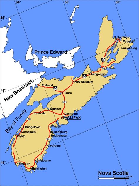 Printable Map Of Nova Scotia