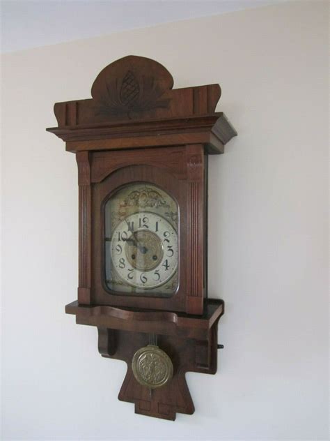 BEAUTIFUL german antique wall clock with pendulum and key chime EXTREMELY RARE -- Antique Price ...