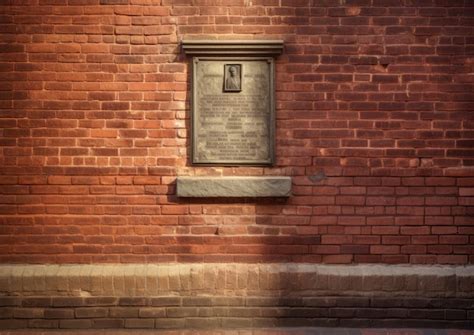 Premium AI Image | A historic brick wall with a commemorative plaque