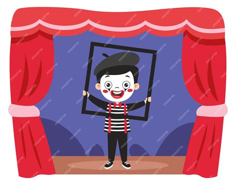 Premium Vector | Theater scene with cartoon characters