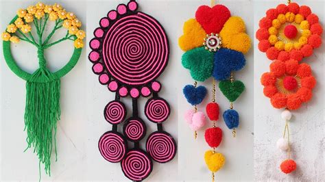 6 Easy wall hanging craft ideas with wool - YouTube