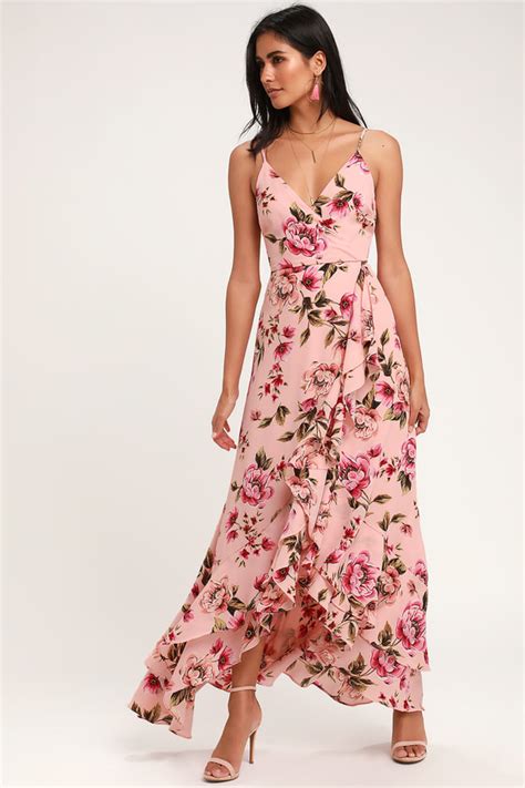 Pretty Pink Floral Print Dress - Blush Pink Tiered Ruffle Dress