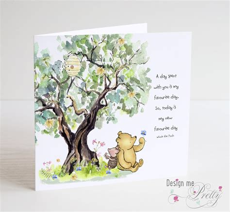 Winnie the Pooh Greeting card for Birthday or anniversary: Amazon.co.uk: Handmade