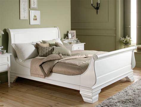 Bordeaux French Style White Wooden Sleigh Bed | Master Bedroom | Pinterest | Wooden sleigh bed ...