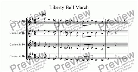 Liberty Bell March (Clarinet Quartet) - Download Sheet Music PDF file