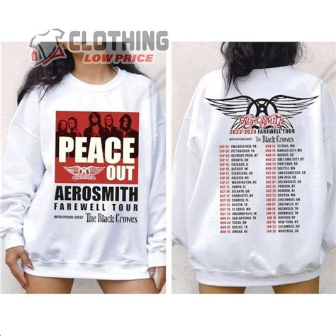 Aerosmith 2023-2024 Peace Out Farewell Tour With The Black Crowes Tour Hoodie, Aerosmith ...