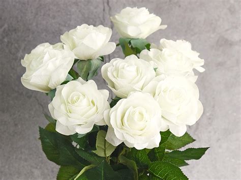 10 real touch artificial roses (18 colours) - The Artificial Flowers Company