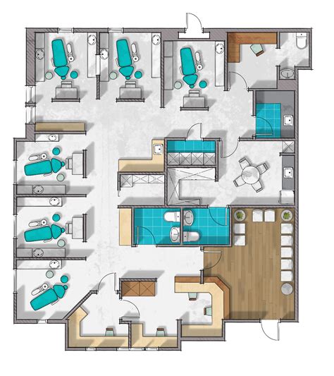 Dental clinic floor plan rendering on Behance | Clinic interior design ...