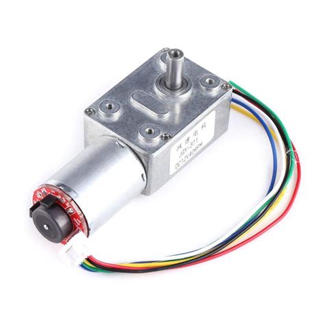 Worm Geared Motor,DC 12V Self-Locking Worm Gear Motor With Encoder And ...