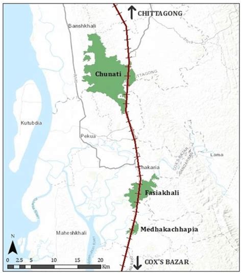 A map of the proposed alignment for the Chittagong -Cox's Bazar Railway... | Download Scientific ...