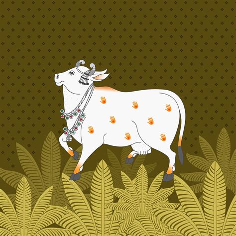 A Beautiful Indian Cow Pichwai Painting Print for Wall Decoration | Cow art print, Pichwai ...