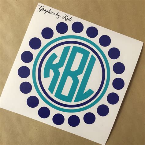 Circular Monogram Dot and Circle Monogram Frame Sticker