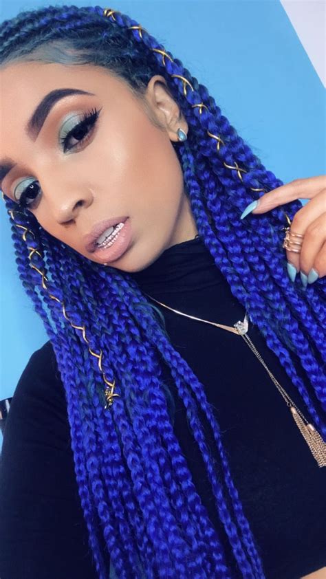 Blue Hair Tribal braids @mickeymick_ | Braided hairstyles for black women cornrows, Braided ...