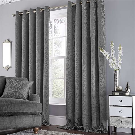 Harrow Grey Lined Eyelet Curtains | Dunelm | Grey curtains living room, Living room grey, Home ...