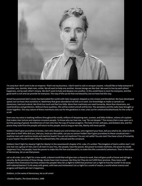 Famous Charlie Chaplin Speech from "The Great Dictator" : r/pics