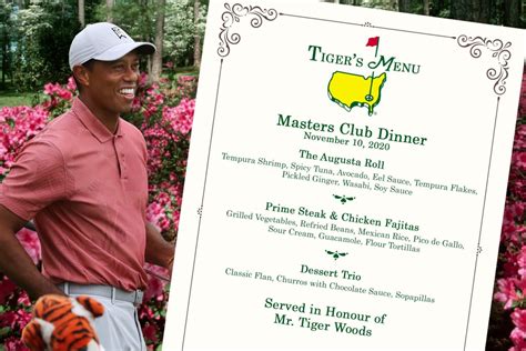 Masters Champions Dinner Menu 2024 - Dix Vickie