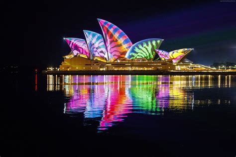 Opera House Sydney Australia Night 4k Wallpaper