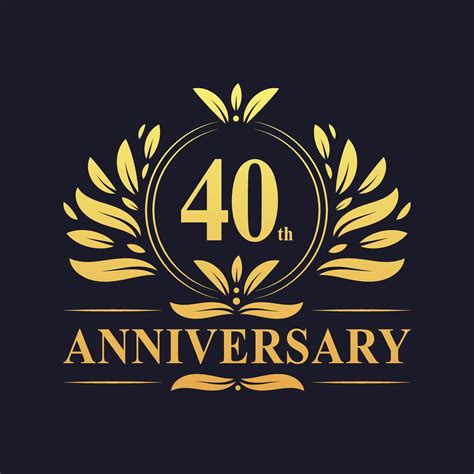 Diseño de 40 aniversario, lujoso logo de aniversario de 40 años de ...