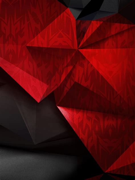 Red abstract Wallpaper 4K, Polygonal, 5K, Black abstract