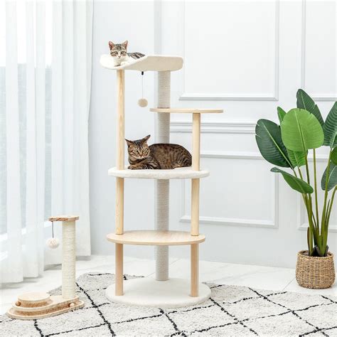 Wood cat tree cat scratching post modern cat furniture cat | Etsy