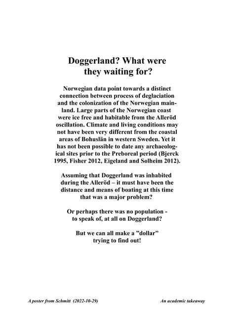 (PDF) Doggerland? What were they waiting for?