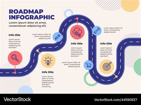 Flat roadmap infographic template Royalty Free Vector Image