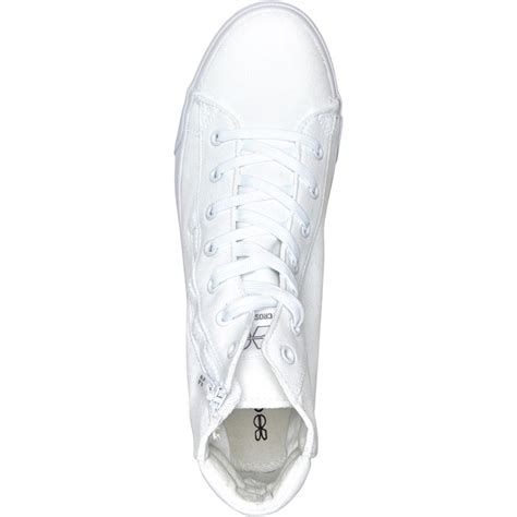 Buy Crosshatch Mens Kickturn Canvas High Top Trainers White Mono