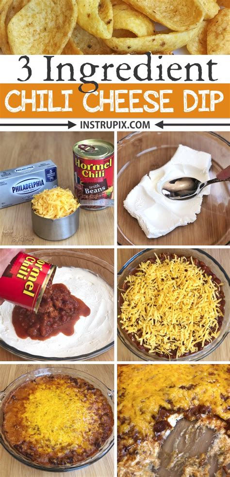 Easy 3 Ingredient Chili Cheese Dip - Instrupix