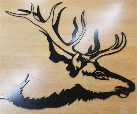 Elk metal wall art plasma cut home decor gift idea wildlife - Gas Pro ...