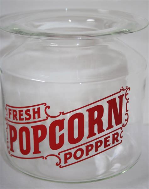 Large Clear Glass Fresh Popcorn Popper Red Letters Popcorn | Etsy ...