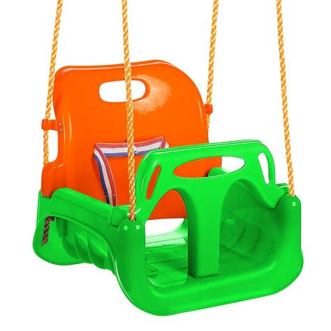 Outdoor 3 In 1 High Back Toddler Baby Swing Set Children Full Bucket ...