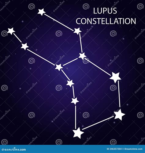 The Constellation of Lupus with Bright Stars. Vector Illustration. Stock Vector - Illustration ...