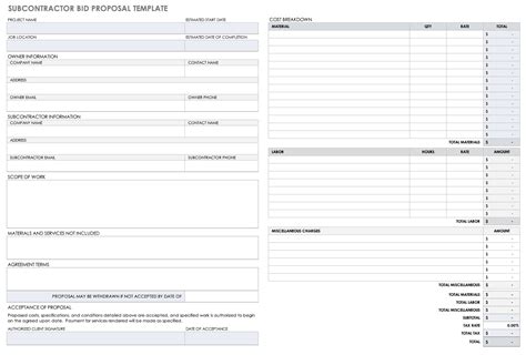 Free Construction Proposal Template - Printable Form, Templates and Letter