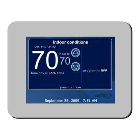 LENNOX ICOMFORT TOUCH THERMOSTAT HOMEOWNER'S MANUAL Pdf Download | ManualsLib