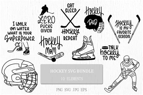 Hockey SVG Bundle | Funny sport quotes | Hockey player SVG