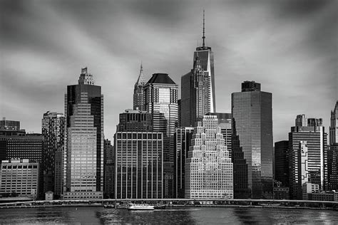 Manhattan Skyline in Black and White Photograph by Bob Shor - Fine Art ...