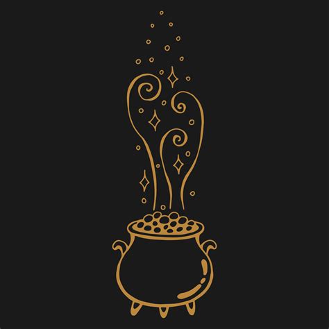 Witch cauldron. Hand drawn vector illustration. 23667698 Vector Art at Vecteezy