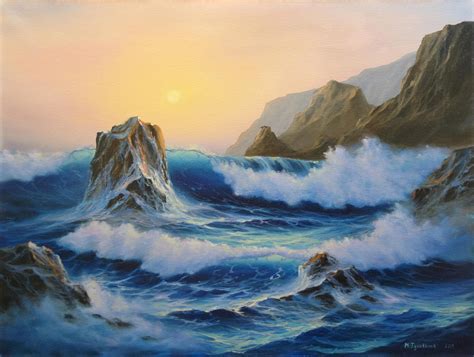 Seascape oil paintings Ocean painting canvas art Ocean waves | Etsy