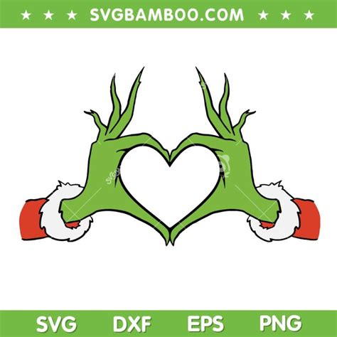 Grinch Hands Making Heart SVG PNG