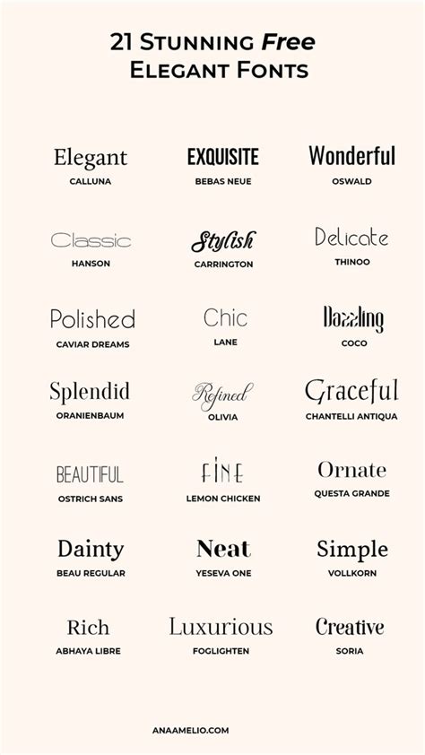 20 Beautiful and free elegant fonts | Graphic design fonts, Typography fonts, Elegant font