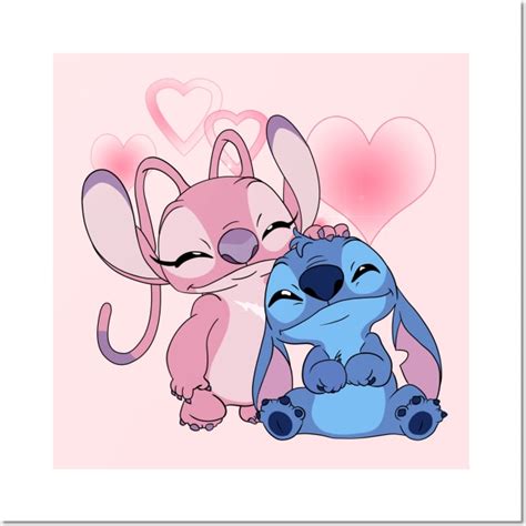 Cute Stitch & Angel - Lilo And Stitch - Posters and Art Prints | TeePublic