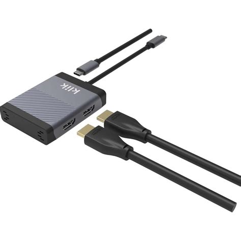 Klik Universal USB-C Displaylink Dual HDMI Display Adapter | Winc