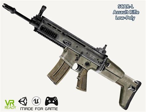 SCAR-L Assault Rifle Gun 3D asset | CGTrader