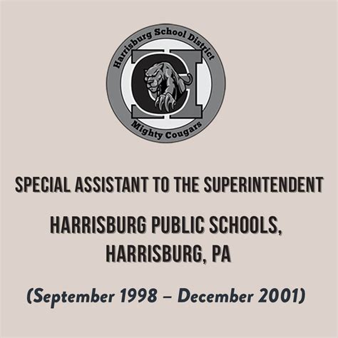 Special Assistant to the Superintendent, Harrisburg Public Schools ...