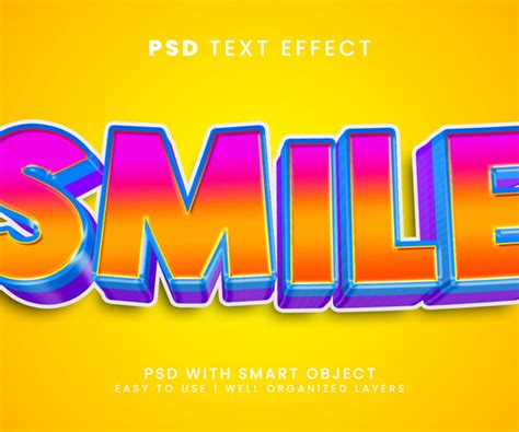 ArtStation - Smile PSD fully editable text effect. Layer style PSD ...